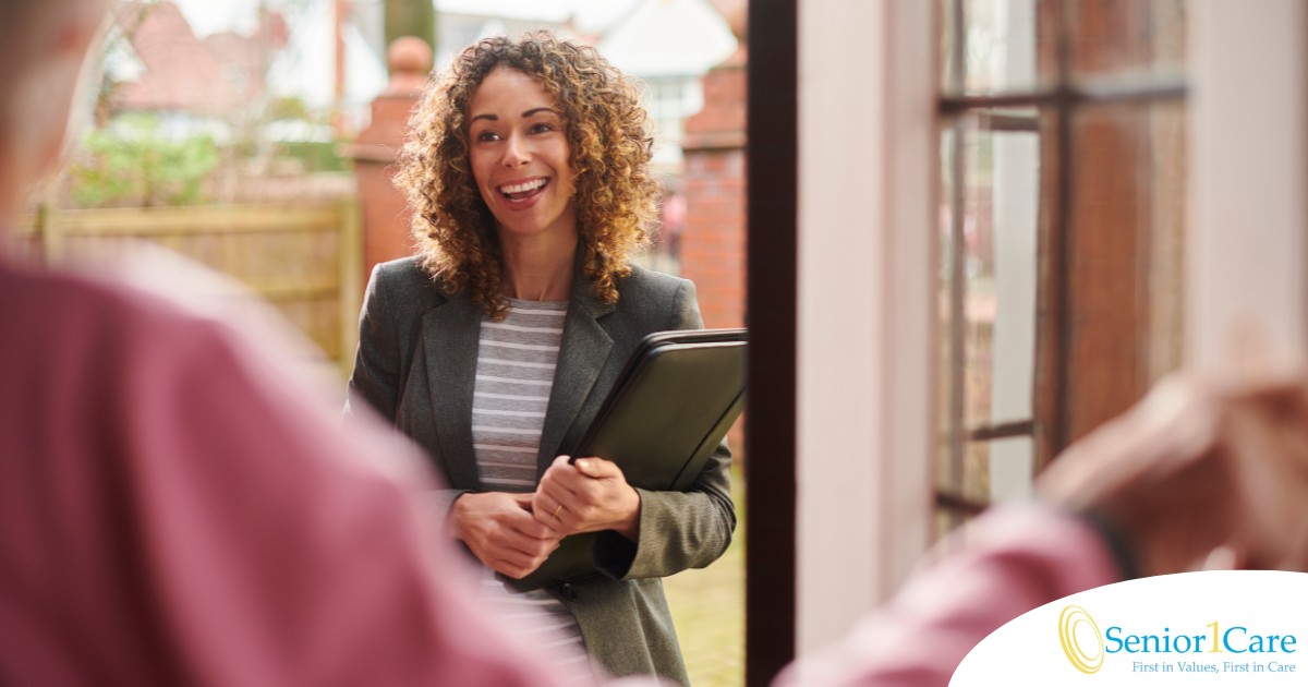 Medical social workers can make a massive difference for others, as represented by this professional visiting an older adult in the comfort of her own home.