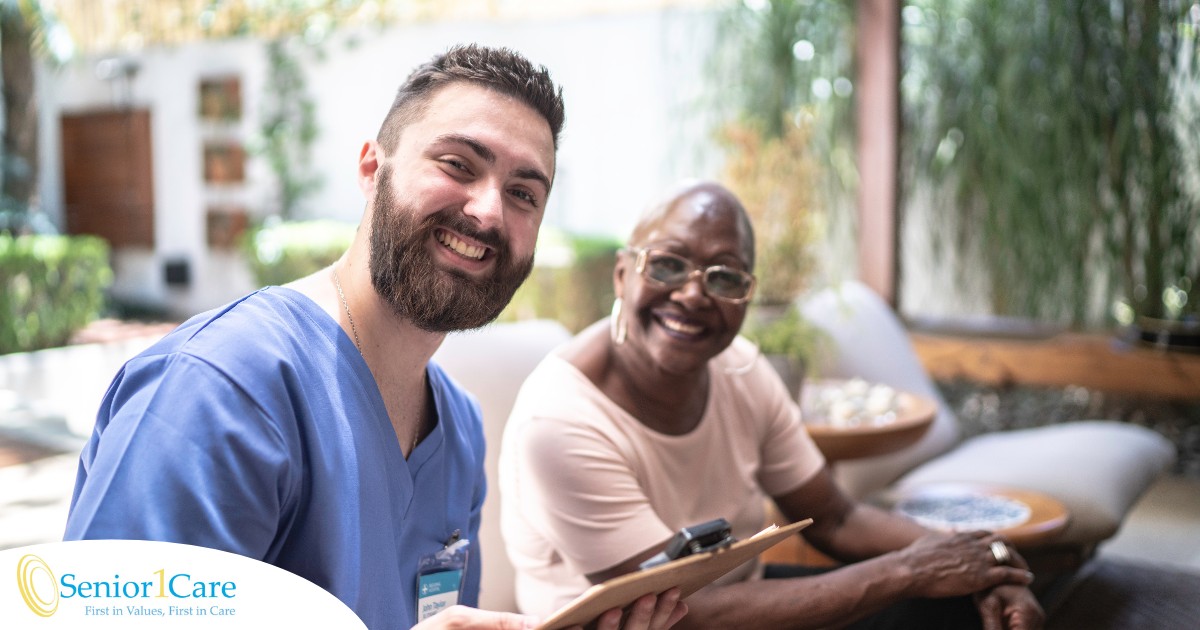 A happy caregiver and client represent the results of quality training and support for those in the caregiving field.